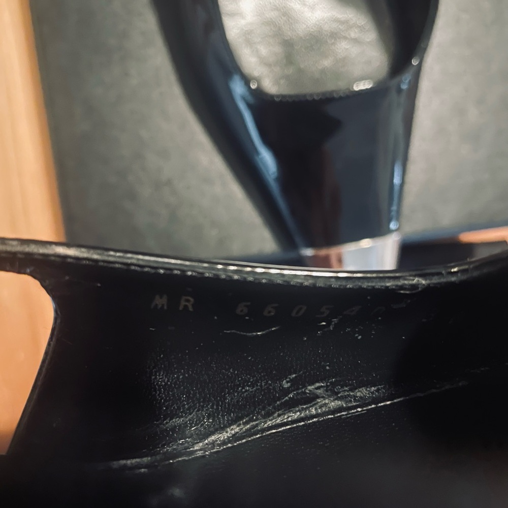 Saint Laurent Blade Patent Slingback Heels - Picture 8 of 9
